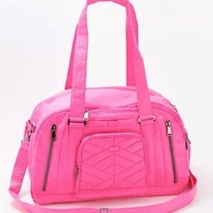 lug Pink Travel Duffel Bag with Quilted Front